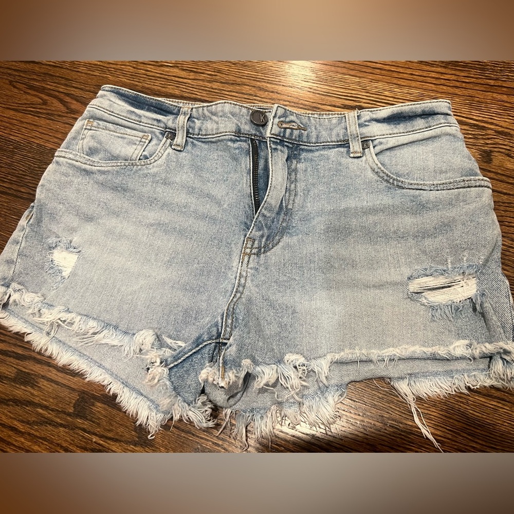 Kut from the Kloth Blue Distressed Jean Shorts